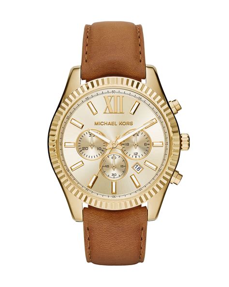 michael kors watches leather|michael kors watch lexington.